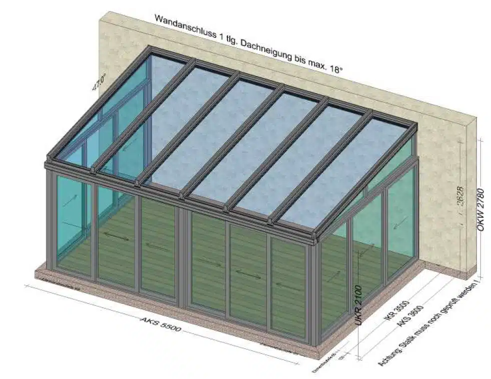 Wintergarten Aluminium mit Zweifachverglasung