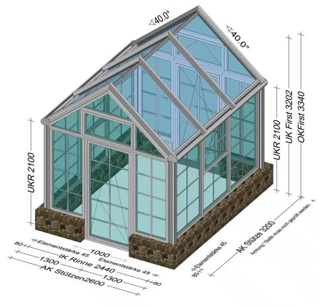 Wintergarten-Aluminium Orangerie - Farbe grau