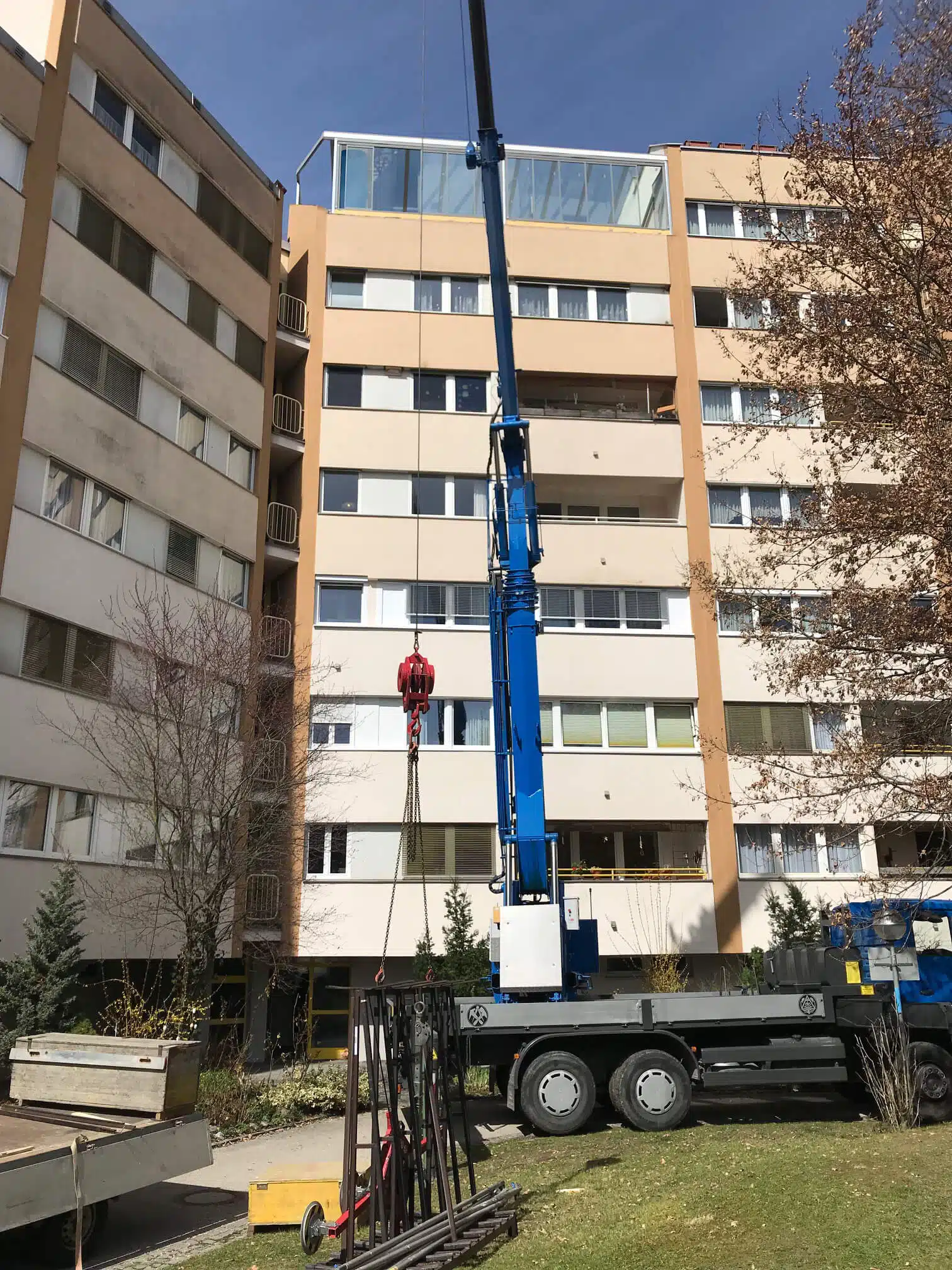 Wintergarten auf Dachterrasse Linz Montage