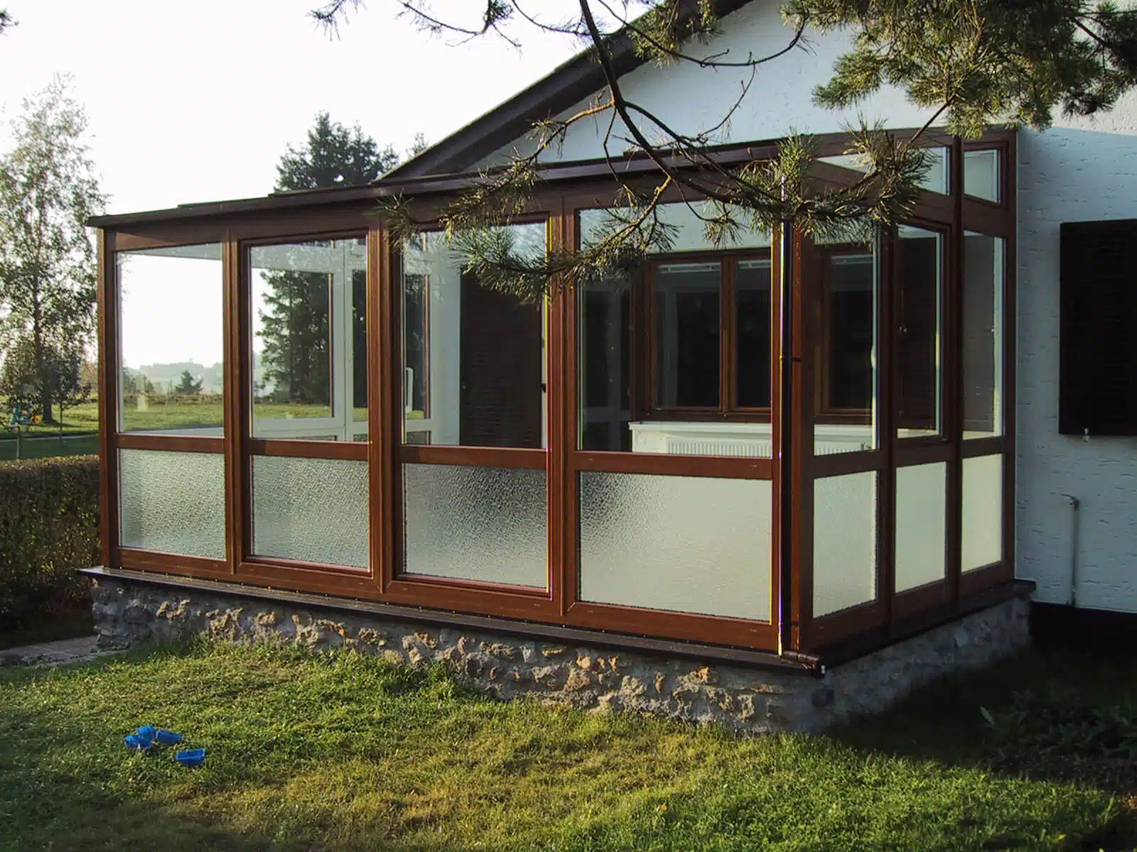 Wintergarten erneuern - Kunststoff Elemente geladen Oak - Isolierglas