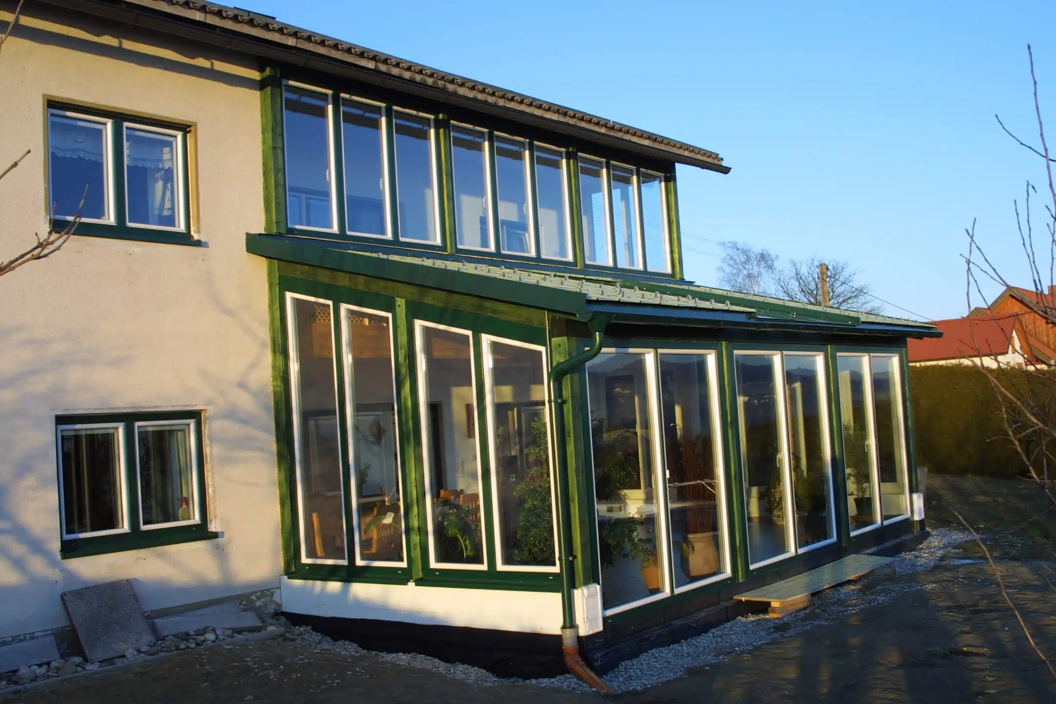 Wintergarten Glas in grün