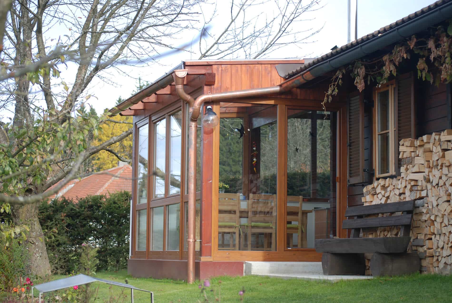 Wintergarten Holzkonstruktion Glas