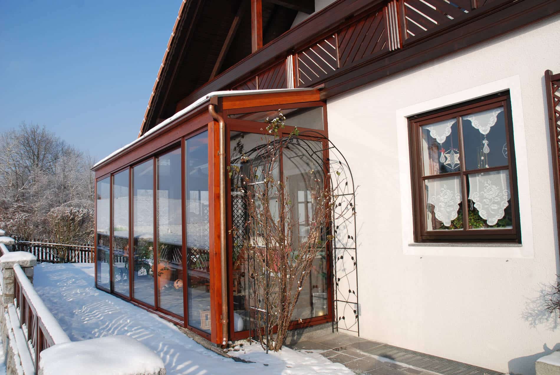 Wintergarten mit thermisch nicht getrennter Schiebewand