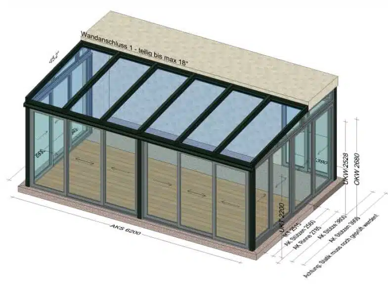 Wintergarten Wohnraum Aluminium Glas