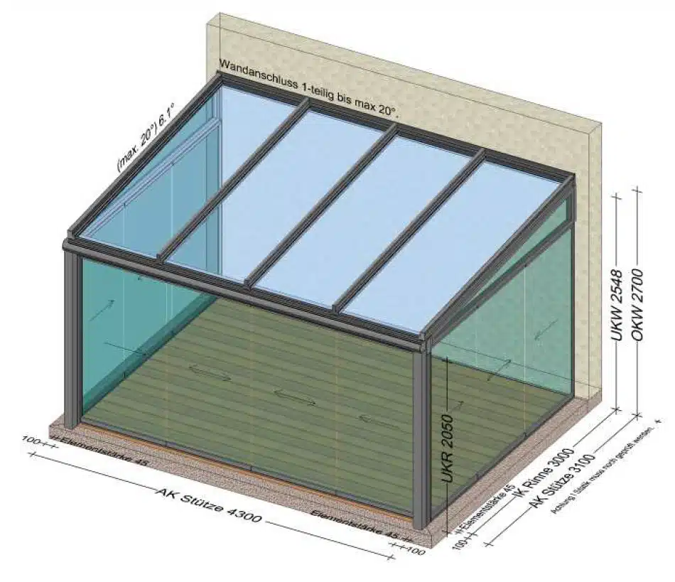 Wintergartenplanung 4,3 x 3,1 Meter